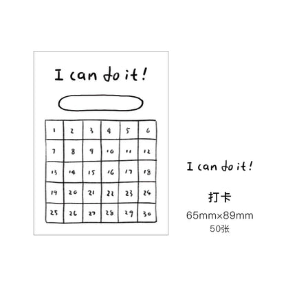 50Sheets Mini Note Book Convenient Memo Pad List Time Sticky Note Schedule Planner Office School Supplies Stationery