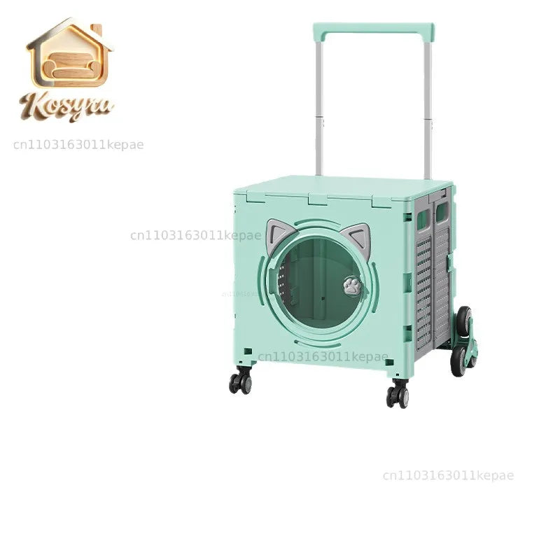 Pet outdoor pet travel trolley cat dog trolley folding shopping cart supermarket household