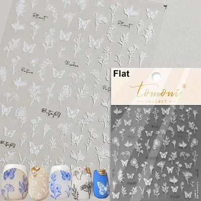1pcs 5D Japanese Black Butterfly Nail Art Stickers Glitter Shiny Kawaii Self Adhesive Manicure Decorations Tool Decals Accessory