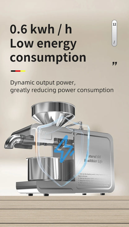 DIVEDEER New T1 Temperature Control Stainless Steel Hot and Cold Household Intelligent Small and Medium-sized Oil Press Machine