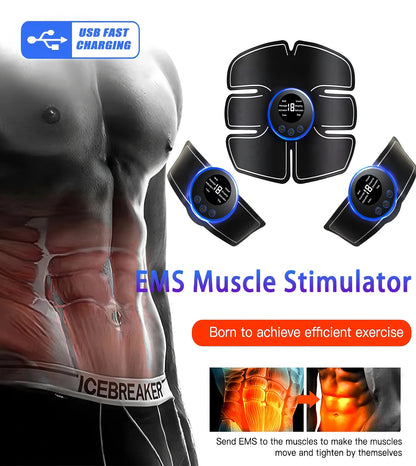 USB Charging EMS Abdominal Muscle Stimulator for Men Fitness ABS Arm Training Patches Home Muscle Exercise Equipment