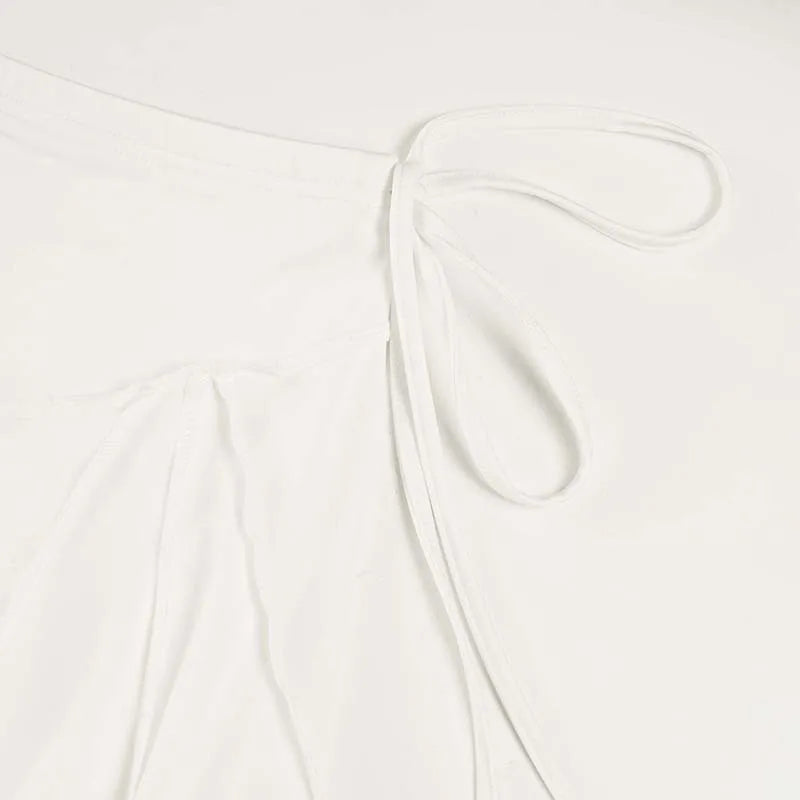Casual Irregular Lace Up Skirts Women’s Fashion Sexy Low-Waisted Solid Skirts 2026 New Summer Beach Fashion Streetwear Ladies