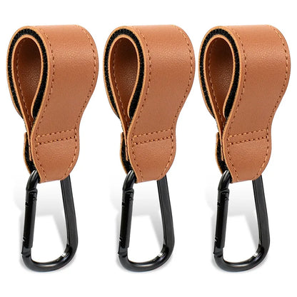 1/2pcs PU Leather Baby Bag Stroller Hook Pram Cart Organizer 360 Degree Rotatable Hook High-quality Crochet Stroller Accessories
