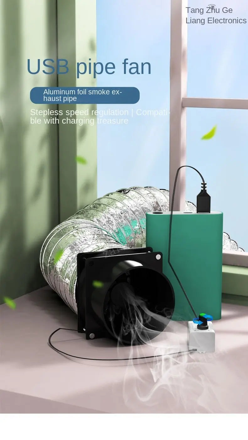 USB Adjustable Speed Solder Smoke Absorber ESD Fume Extractor Fan Pipe Duct Exhuast Fan with 1M Pipe Tub Ventilation Fan