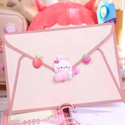 Kawaii Cartoon Soft Cute Little Rabbit 3D Pinching Relaxing Butt Stickers Cute DIY Mobile Book Decoration Stickers Festival Gift