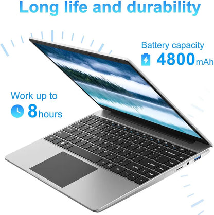 14 Inch Laptop PC 6GB LPDDR4 RAM 128GB SSD ROM 1080p FHD IPS Screen Windows 10 Computer with Celeron 4-Core Processor WIFI