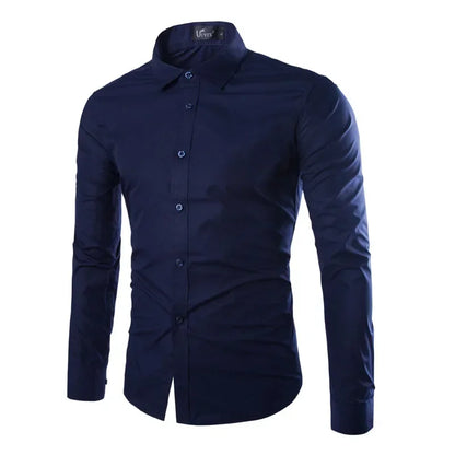Mens Striped Shirts Business Slim Fit Male Shirt Black White 2025 Long Sleeved Social Clothes Camisa Masculina Vetement Homme
