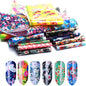 16Pc Holographic Nail Foil Set Starry Transfer 20*4cm Sticker Laser Flowers Leopard Mix Design Decal DIY Nail Art Decoration