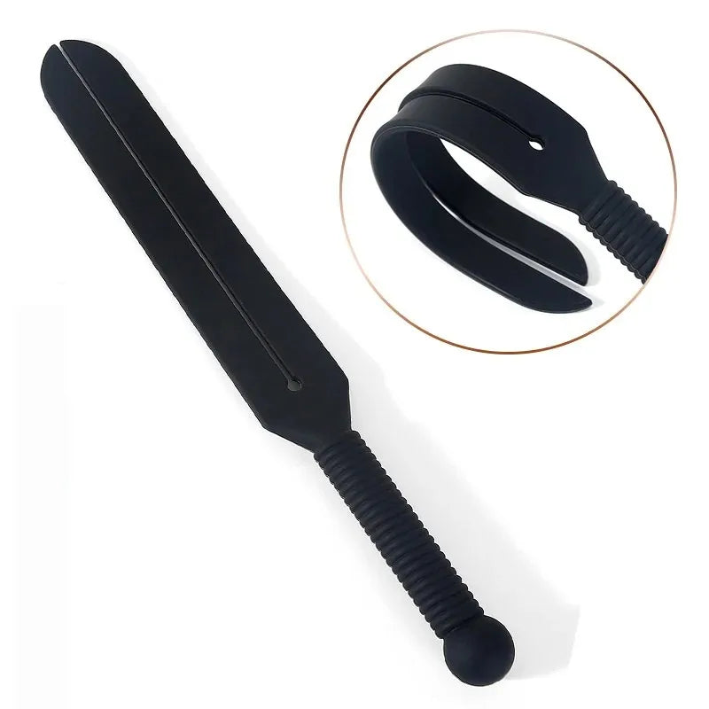 Full Silicone Flogger Spanking Paddle & Horse Riding Crop Whip High Elastic BDSM Accessory for Adult Couple Equestrian Role Play