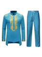 Muslim Robe Pattern Printing Black White Yellow Navy Blue Long-Sleeved Trousers The Traditional Dress of Arab Men 3D