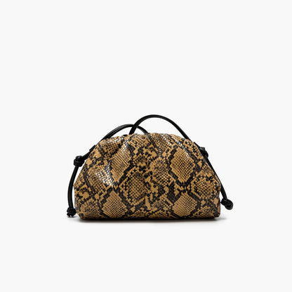 Ruched Serpentine Dumpling Bags for Women Pouch Handbag Cloud Clutch Snake Pattern Shoulder Crossbody Bag Luxury Designer Bag