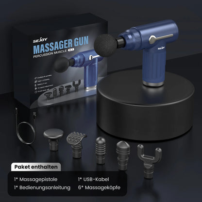 Sejoy Portable Fascia Gun Vibration Massage Gun 10 Speed,6 Heads For Body Neck Back Deep Muscle Relaxation Fitness