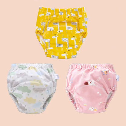 Baby Reusable Potty Training Pants Toddler Cotton Ecological Cloth Diaper Panties Waterproof Washable Nappies Boy Girl Underwear