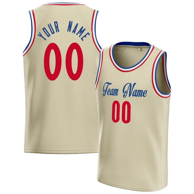 Fashion Cream Basketball Tank Tops Summer Trend Custom Name Team Name Men Women Sports Vest Casual Oversized Team Uniforms Tees