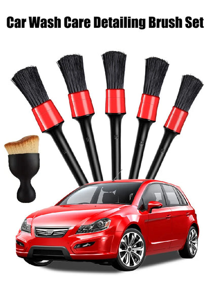 5/6Pcs Car Wash Care Interior Detailing Brush Set Cleaning Air Outlet Wheel Rims Dashboards Vents Clean Brushes Auto Accessories