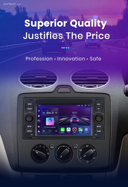 Junsun CarPlay Android Auto Radio for Ford Focus Mondeo Fiesta Transit Kuga C-Max S-Max Galaxy GPS Car Multimedia 2din autoradio