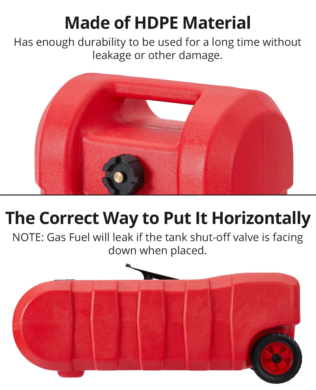 Heavy-Duty 15 Gallon Portable Fuel Caddy – Manual Siphon Pump & 10FT Delivery Hose – On-Wheels Gas & Heavy-duty Transfer Tank – Ideal Tool Storage for Cars, Lawn Mowers, Boats
