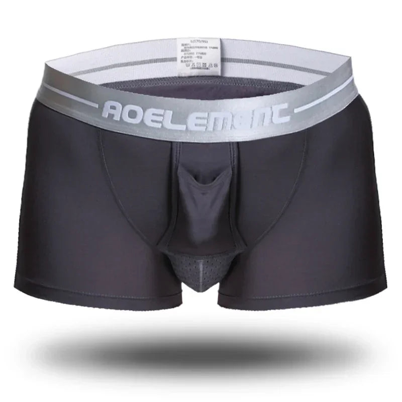 Bullet separate underwear Men's ventilated summer dry underpants Ice silk bag ice healthy boxers