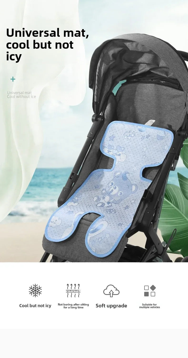 Car Seat Cooling Baby Stroller Mat Ice Fabric Washable Baby Safety Seat Mat Universal Baby Stroller Sleeping Cushion Seat Pads