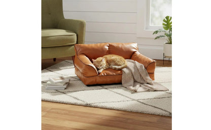 Leather Pet Sofa Bed Removable and Cleanable Cat Sofa for Small Dogs