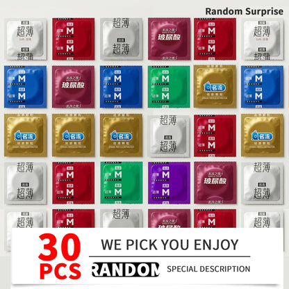Condoms Random Surprise Mix - 10/20/30/40/50pcs Fashionable Latex Condoms for Men, Safe Protection, Mystery Night Adult Sex Toys