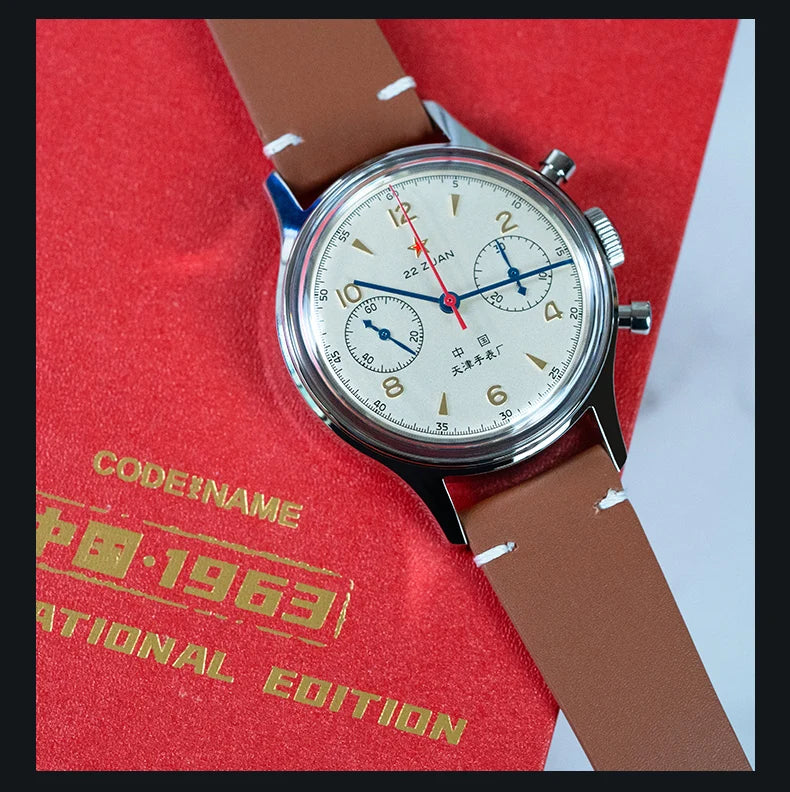 Seagull 1963 International Edition Watch for Men Chronograph Manual Winding Mechanical Watches Original ST1901 D304 Memorial