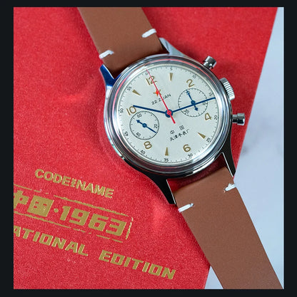 Seagull 1963 International Edition Watch for Men Chronograph Manual Winding Mechanical Watches Original ST1901 D304 Memorial