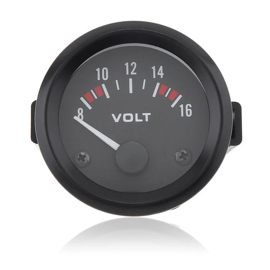 Universal 12V 2" 52mm Car Voltmeter 8-16V Pointer Volt Gauge Voltage LED Electrical Auto Meter