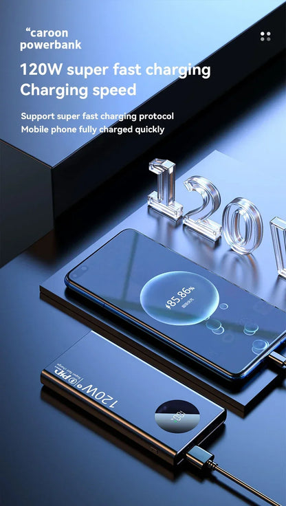 2027 Lenovo HOT CCC 500000mAh PowerBank 120W Super Fast Charging PD20W LED Digital Display Battery Suuply For iPhone17  Xiaomi