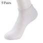 5/10 Pairs Low Cut Men Socks Solid Color Black White Breathable Cotton Socks Male Sport Businessmen Short Socks
