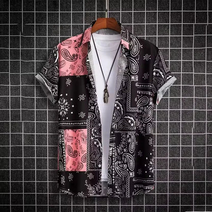 New Hawaii Spring/Summer Fashion Leisure Street Walk Tourist Beach Printed Full Open Short Sleeve Button Shirt