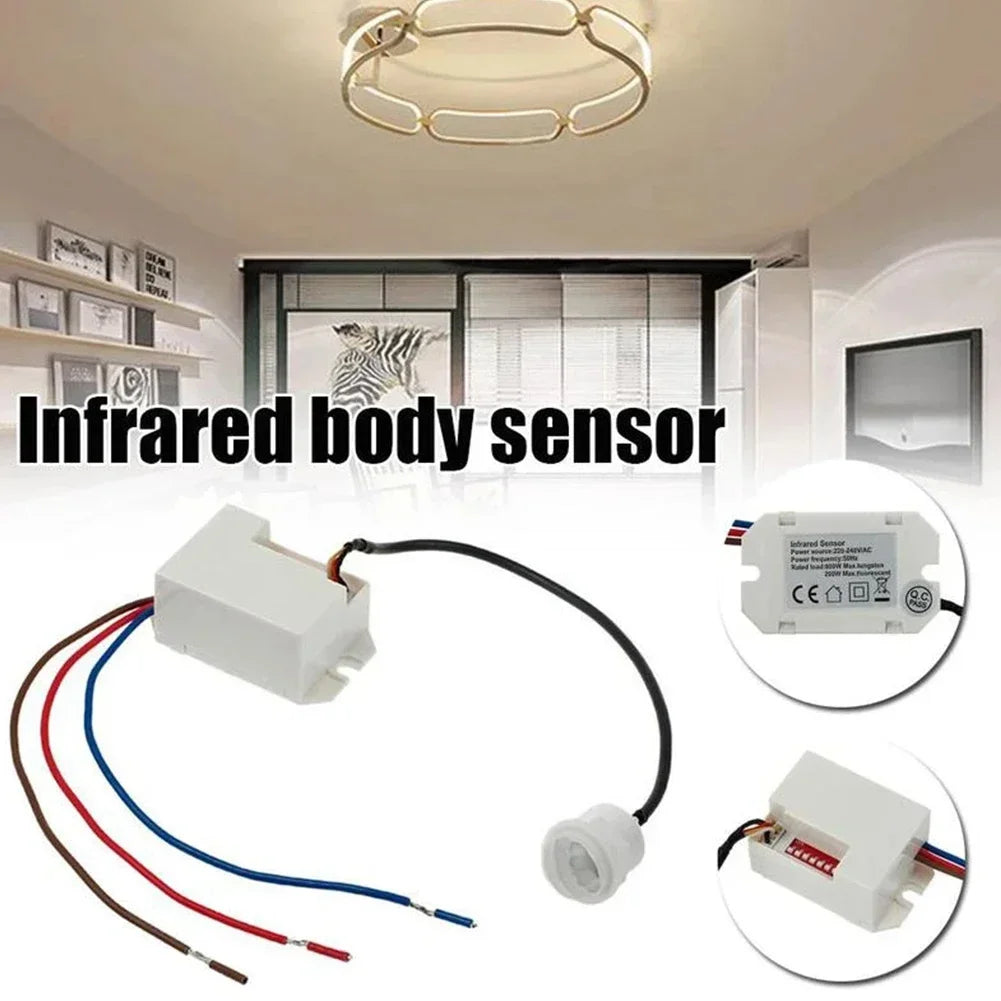 Light Switch PIR Sensor Detector Mini Recessed Motion Occupancy Rest Dips 6m 800W Adjustable Ceiling IP20 360°