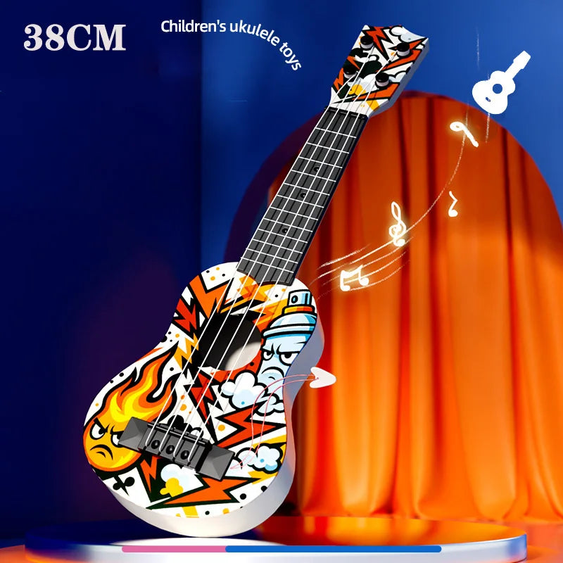 Children Ukulele Musical Toys 4 Strings Small Guitar Montessori Education Instruments Music Toy Learning 3 To 6 Years Boys Gift