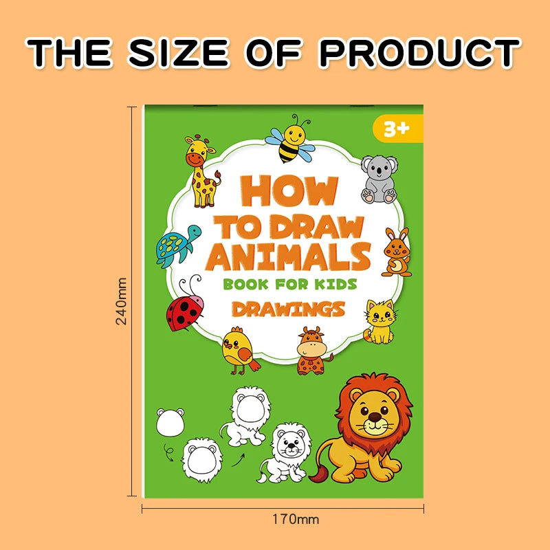 How to Draw Animals Step-by-Step Drawing Book- Learning Painting , Perfect for Creative Writing & Color Kids Drawing Book