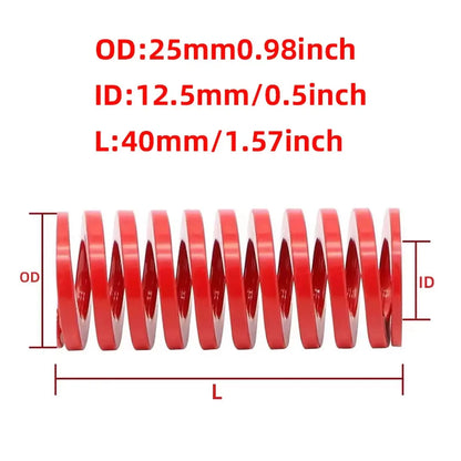 2PCS For Car Rear Trunk Tailgate Strut Support Lift Bars Tools OD 25mm Red Die Spring Compression Spiral Stamping Spring