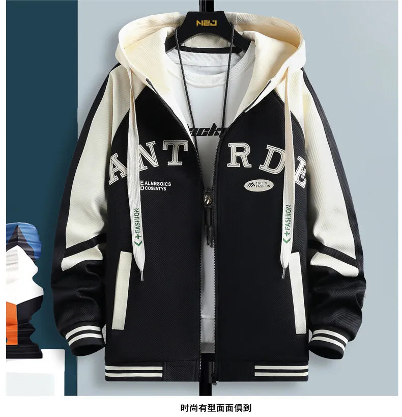 High Quality Running 2 Piece Set Hooded Jacket+Sweatpants Cardigan Long Sleeve Casual Tracksuit Men Sport Brand Clothing Suit