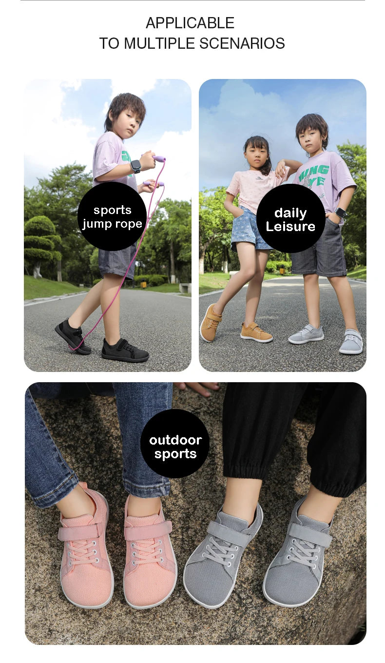 Kids wide foot barefoot shoes boys and girls minimalist kids sneakers natural opening shoes toddler small big kids walking shoes