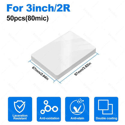 A4 Laminator Accessories 50pcs Laminating Film Pouch Lightweight Paper Cutter Binder Ring,Hole Corner Puncher, for Photo/File