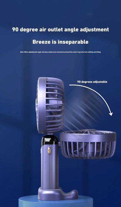 Lenovo Portable Handheld Fan Foldable Neck Hanging Fans 5 Speed USB Rechargeable Fan with Phone Stand & Display Screen 1800mAh