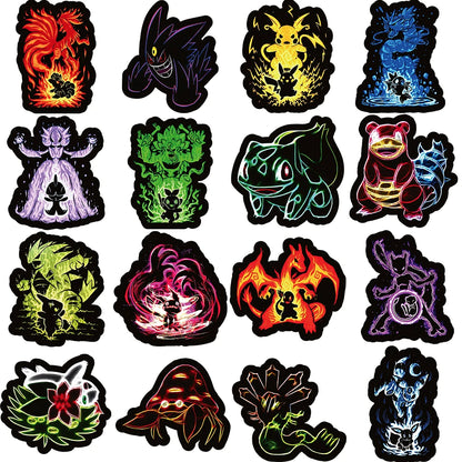 10/30/50/100pcs Neon Pokemon Pikachu Stickers Cool Anime Decals DIY Skateboard Phone Laptop Waterproof Kids Cute Cartoon Sticker