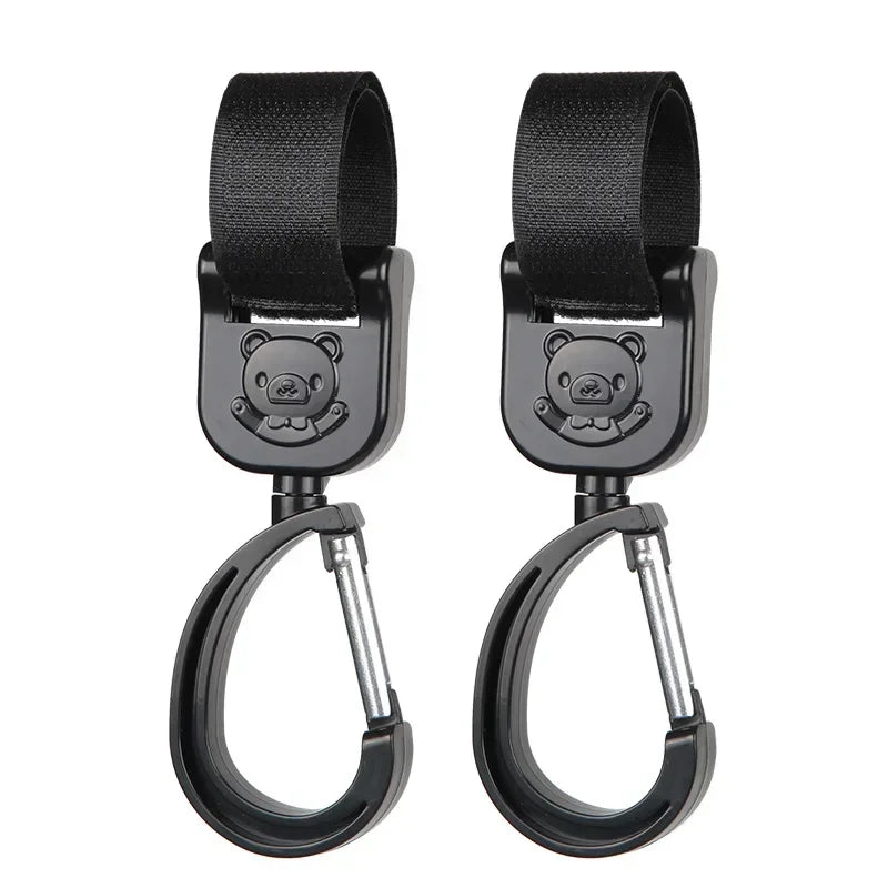 Universal Outdoor Stroller Accessories Baby Pram Hooks Rotate Hanging Bag 360 Degree Cart Organizer Storage Bag Hanger