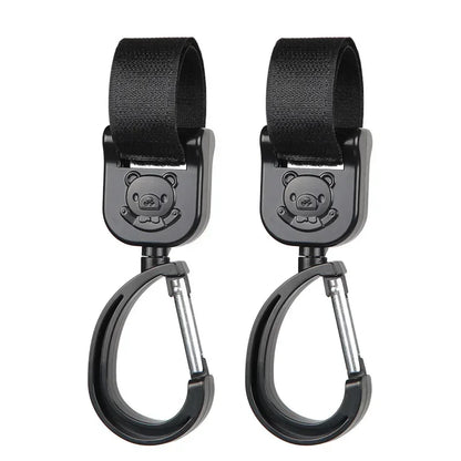 Universal Outdoor Stroller Accessories Baby Pram Hooks Rotate Hanging Bag 360 Degree Cart Organizer Storage Bag Hanger