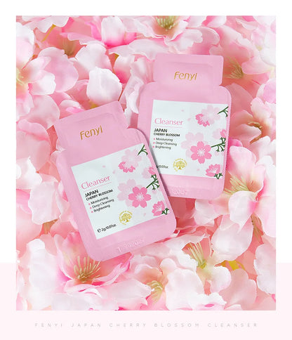40pcs Face Skin Care Set Cherry Blossom Essence Moisturizing Cream & Collagen Eye Cream & Face Toner & Cleanser Portable Kit