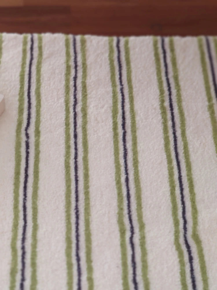 Minimalist Living Room Decorative Carpets Green Striped Bedroom Bedside Carpet Comfortable Coffee Table Rug Soft Balcony Rugs IG