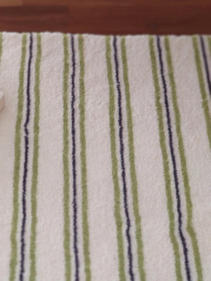 Minimalist Living Room Decorative Carpets Green Striped Bedroom Bedside Carpet Comfortable Coffee Table Rug Soft Balcony Rugs IG