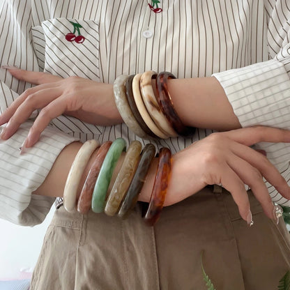 Smudged Resin Fine Bracelets for Women Vintage Acrylic Korean Fashion Jewelry Elegant Easy Match Simple Pulseras