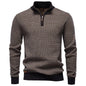 European New Fashion Autumn Winter Men's Thicken Casual Trendy Half Zipper Knitted Pullovers Male Simple Wool Sweaters Clothes