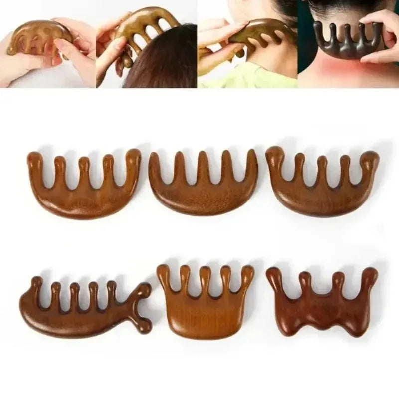 Wide-Toothed Gua Sha Massage Comb Facial Massager for Head Face Scalp And Body - Traditional Chinese Healing Gua Sha Tool