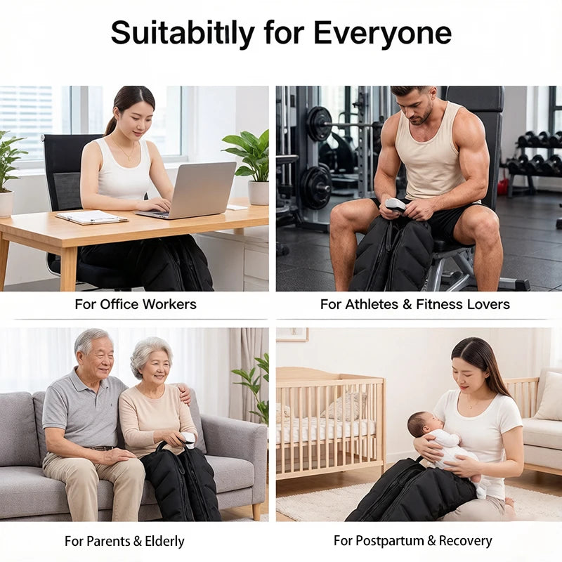 Air Pressure Leg Massager Foot Circulation Massage  Boots Kneading Squeeze Deep Relaxation Calf With Remote Control Adjustable