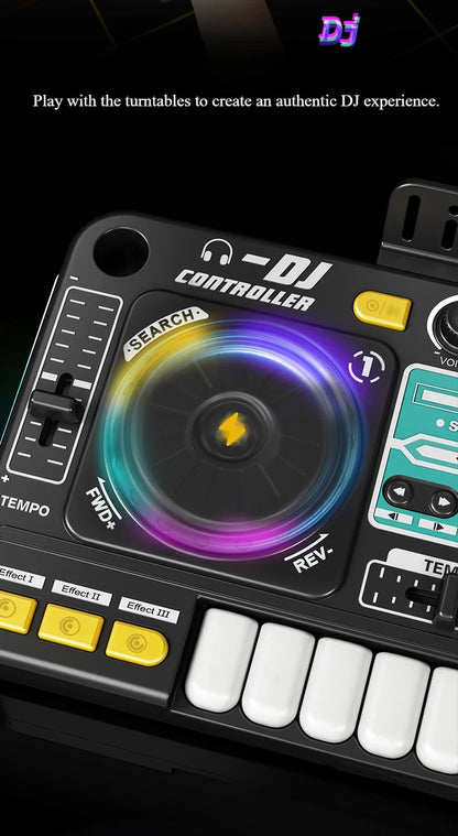 Simulation DJ Mixer Controller Kids Toys Multifunctional Music Effect Children Toy Electronic Musical Instrument Game Birthday Gifts Toys for Boy Girls Chirstmas Gifts Ship From Germany Fast Delivery